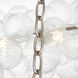 Julie Neill Talia LED 63 inch Burnished Silver Leaf and Clear Swirled Glass Ring Chandelier Ceiling Light