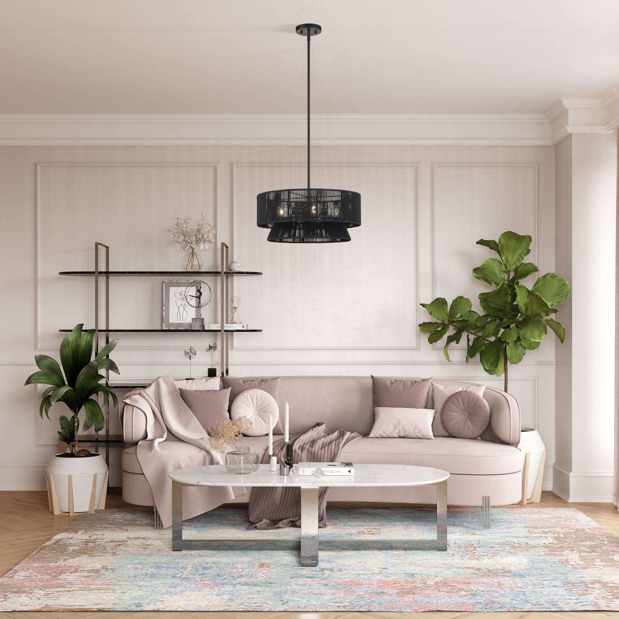 Florell 4 Light 20 inch Black Pendant Chandelier Ceiling Light