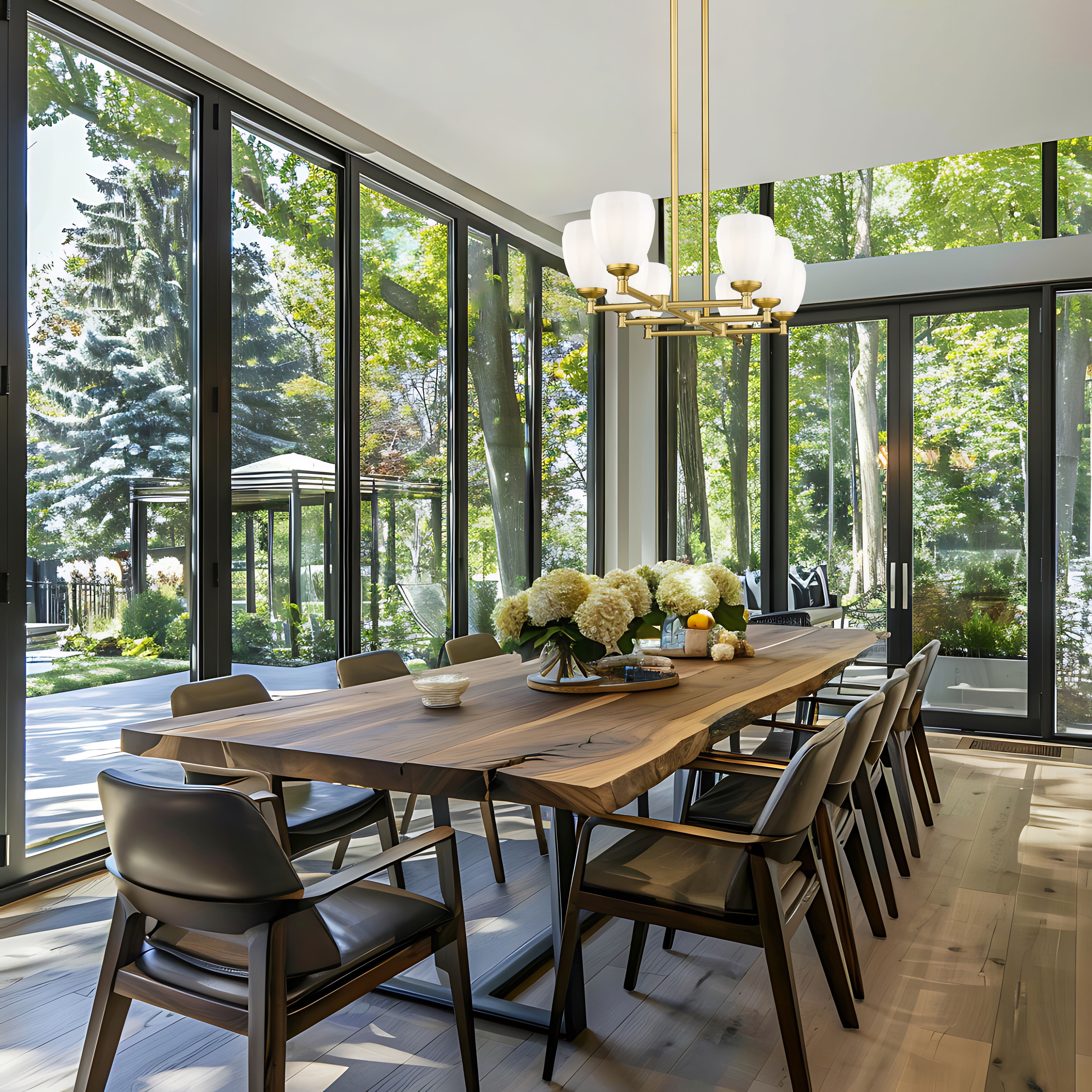 Oren Linear Chandelier Ceiling Light in Modern Gold