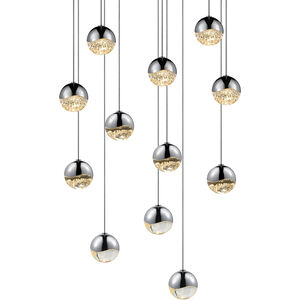 Grapes LED 16 inch Polished Chrome Cluster Pendant Ceiling Light in Clear Glass Lens
