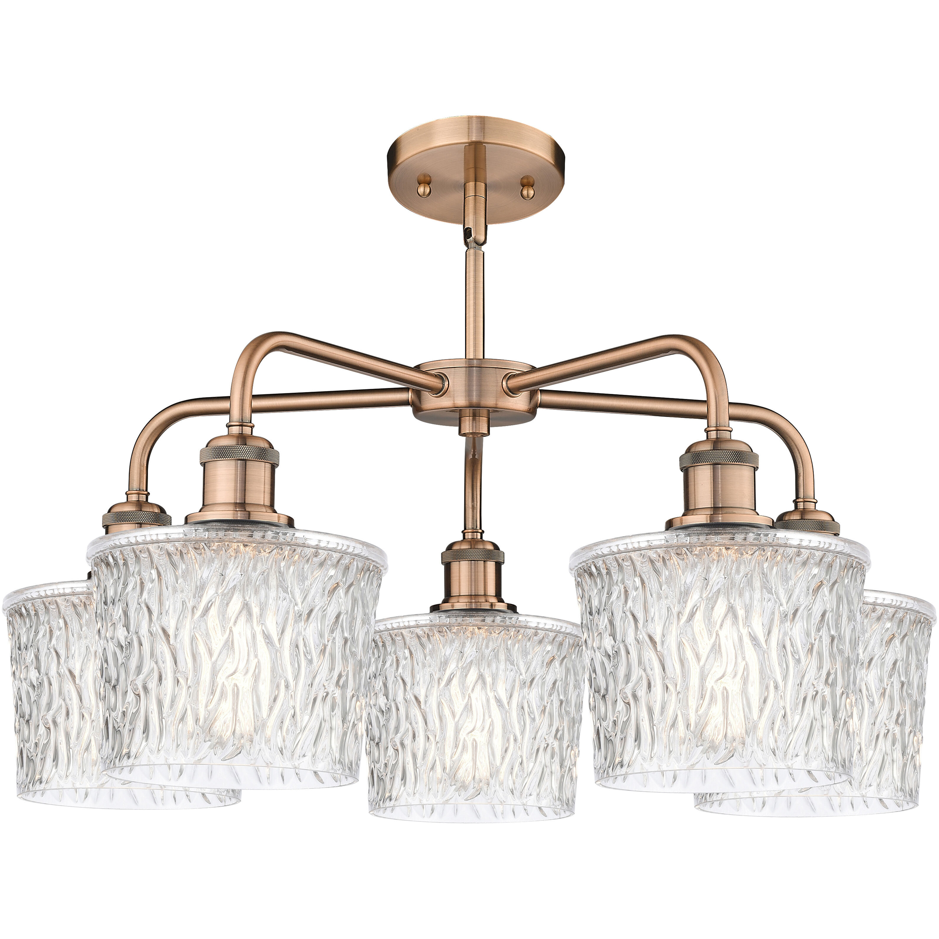 Niagra 5 Light 24.5 inch Antique Copper Chandelier Ceiling Light