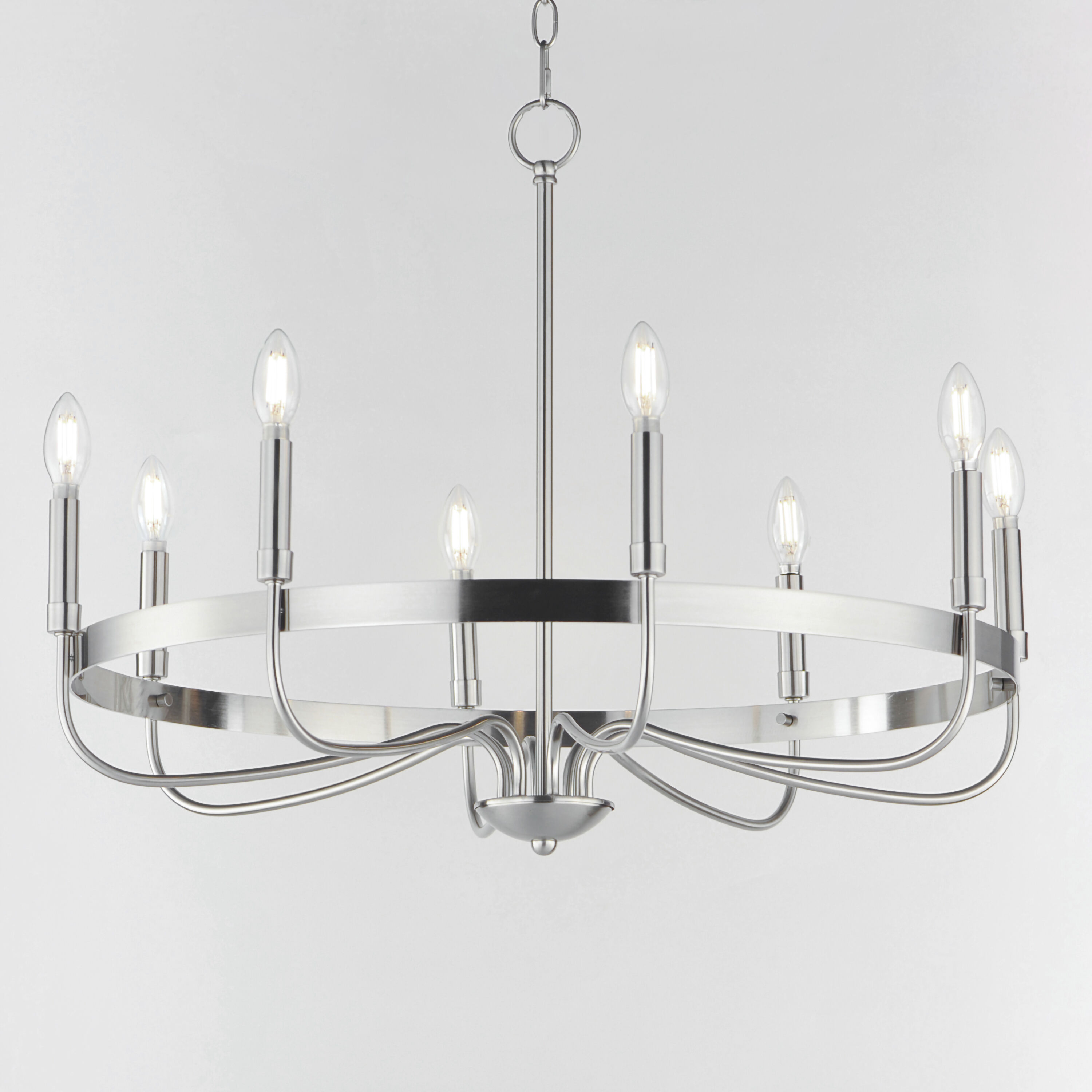 Frankie 8 Light 29 inch Satin Nickel Single-Tier Chandelier Ceiling Light