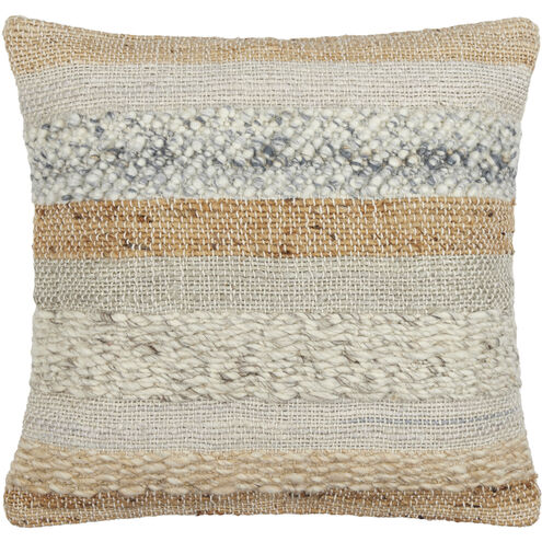 Boundary 22 X 22 inch Beige/Tan/Medium Gray/Dark Blue Accent Pillow