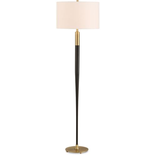 Stowe 66.25 inch 150.00 watt Satin Black and Brass Floor Lamp Portable Light