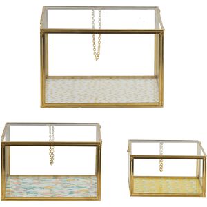 Marigold 5.7 inch Gold and Clear Decorative Boxes