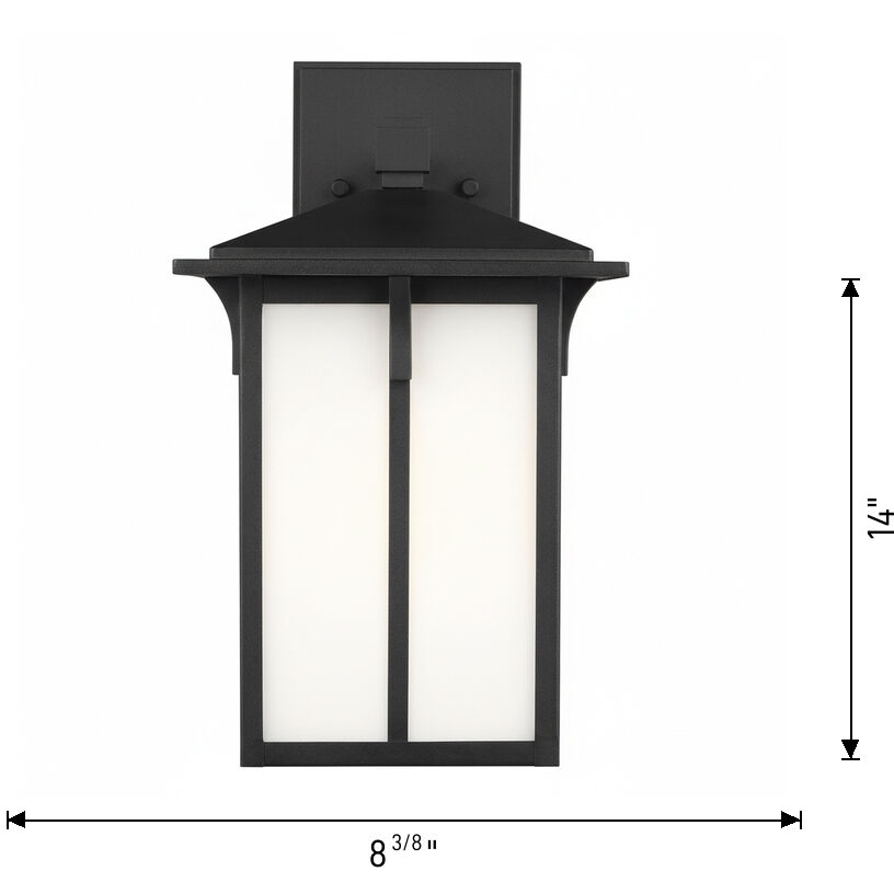 Tomek 1 Light 14 inch Black Outdoor Wall Lantern, Medium