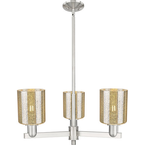 Arcadia Cobbleskill 3 Light 26.75 inch Satin Nickel Chandelier Ceiling Light in Mercury
