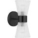 Vienna 2 Light 6 inch Matte Black Vanity/Bath Bar Wall Light