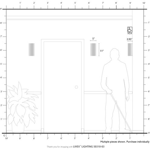 Manorwood 1 Light 5 inch White ADA Wall Sconce Wall Light