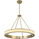 Divinely LED 36.75 inch Celeste Brass Chandelier Ceiling Light