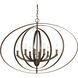 Buster 8 Light 14.25 inch Antique Bronze Foyer Pendant Ceiling Light