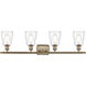 Ballston Ellery LED 36 inch Antique Brass Bath Vanity Light Wall Light in Clear Glass, Ballston