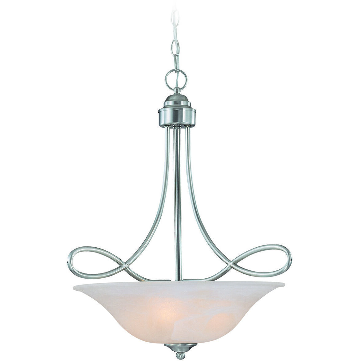 Cordova 3 Light 21 inch Satin Nickel Pendant Ceiling Light in Faux Alabaster Glass