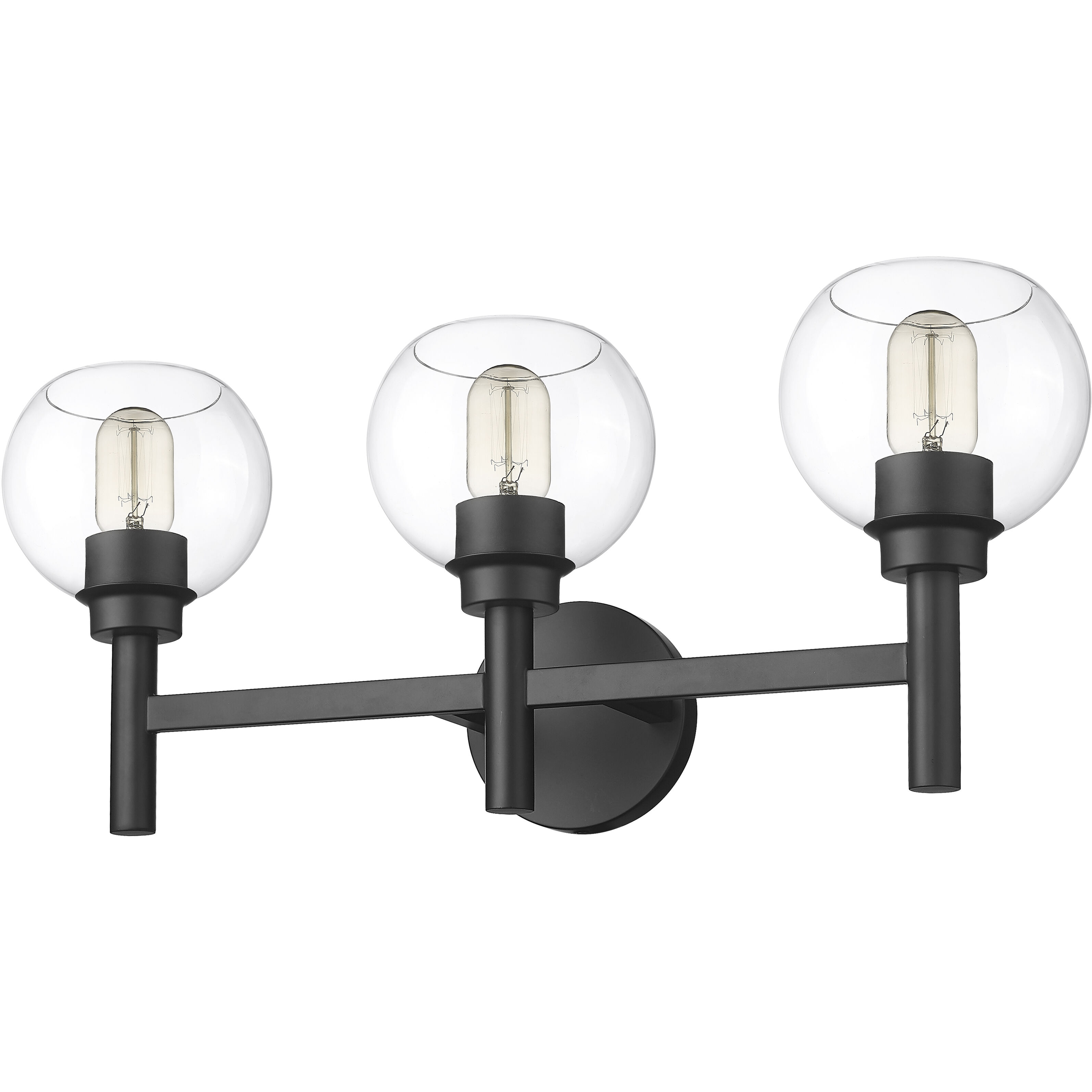 Sutton 3 Light 23.75 inch Matte Black Vanity Wall Light