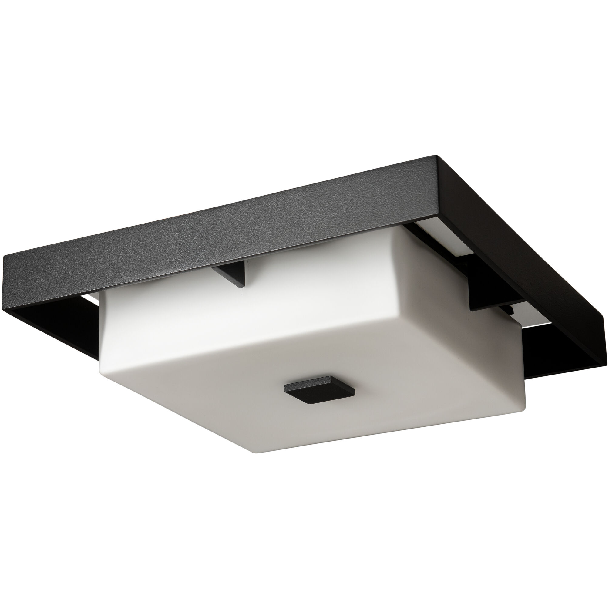 Shadow Box 2 Light 12 inch Coastal Black and Coastal Burnished Steel Outdoor Flush Mount in Coastal Black/Coastal Burnished Steel, Small