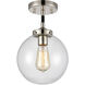 Altoona 1 Light 8 inch Matte Black with Polished Nickel and Clear Mini Pendant Ceiling Light