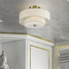 Monroe 2 Light 13 inch Antique Brass Semi Flush Mount Ceiling Light, Medium