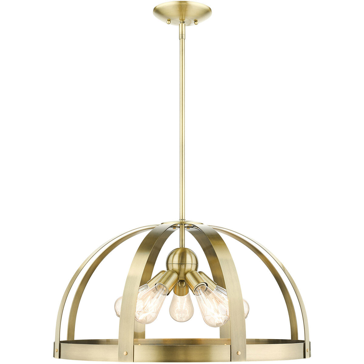 Stoneridge 5 Light 24 inch Antique Brass Pendant Chandelier Ceiling Light
