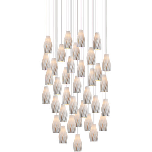 Posh 36 Light 33 inch White/Silver Multi-Drop Pendant Ceiling Light