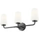 Montford 3 Light 24 inch Matte Black Bath Vanity Light Wall Light