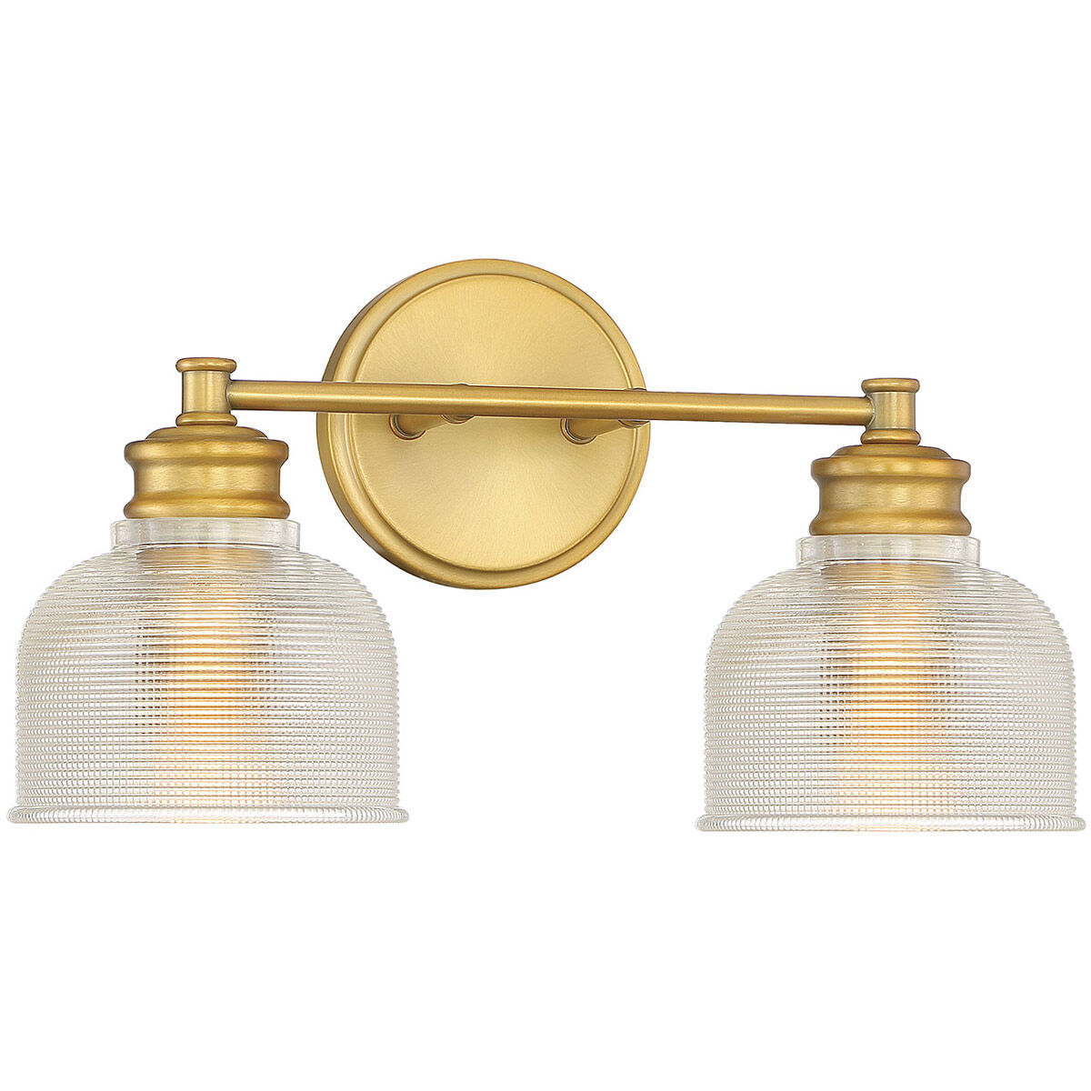 Transitional 2 Light 16 inch Natural Brass Bathroom Vanity Light Wall Light