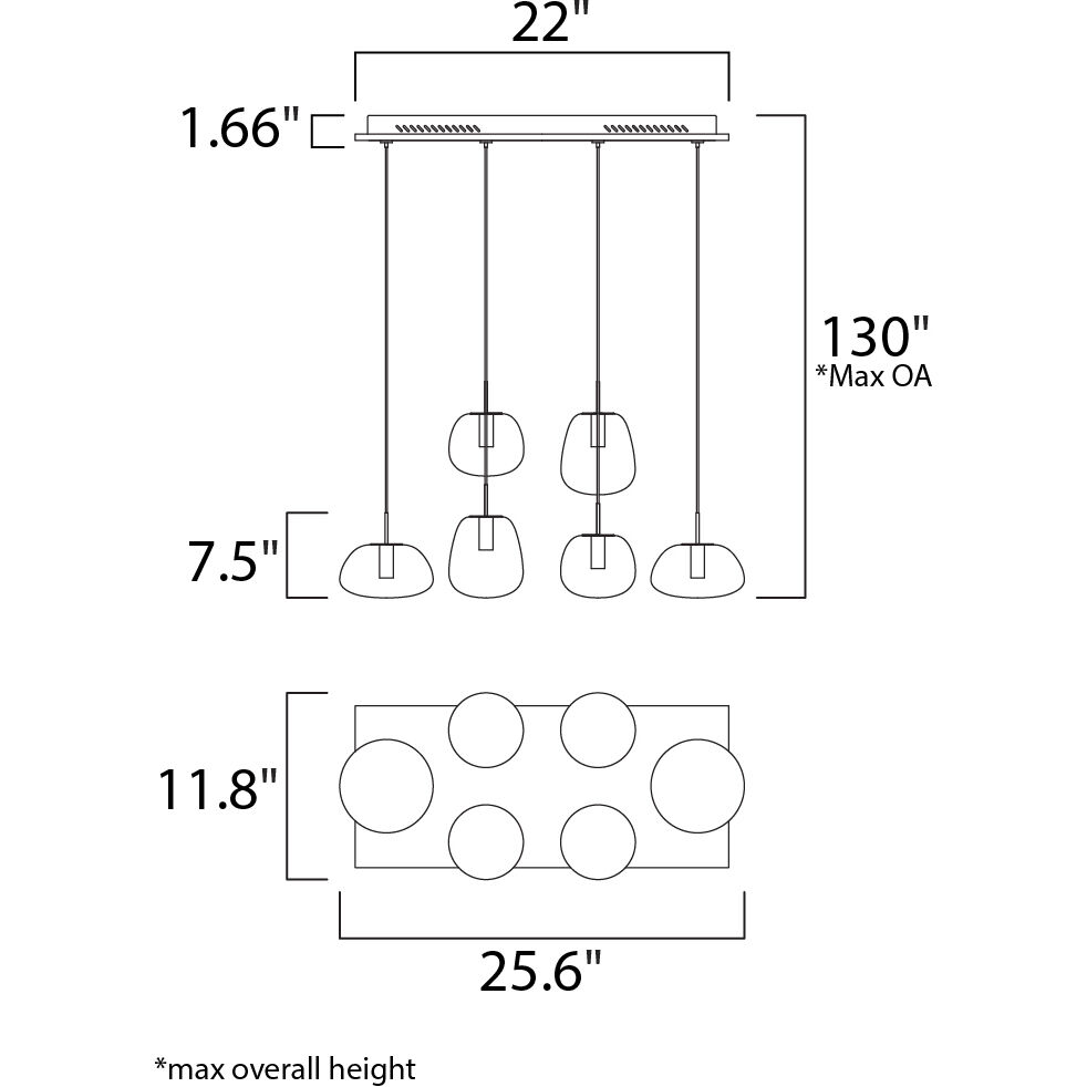 Puffs LED 11.8 inch White Multi-Light Pendant Ceiling Light