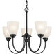 Jolie 5 Light Black Chandelier Ceiling Light in Incandescent