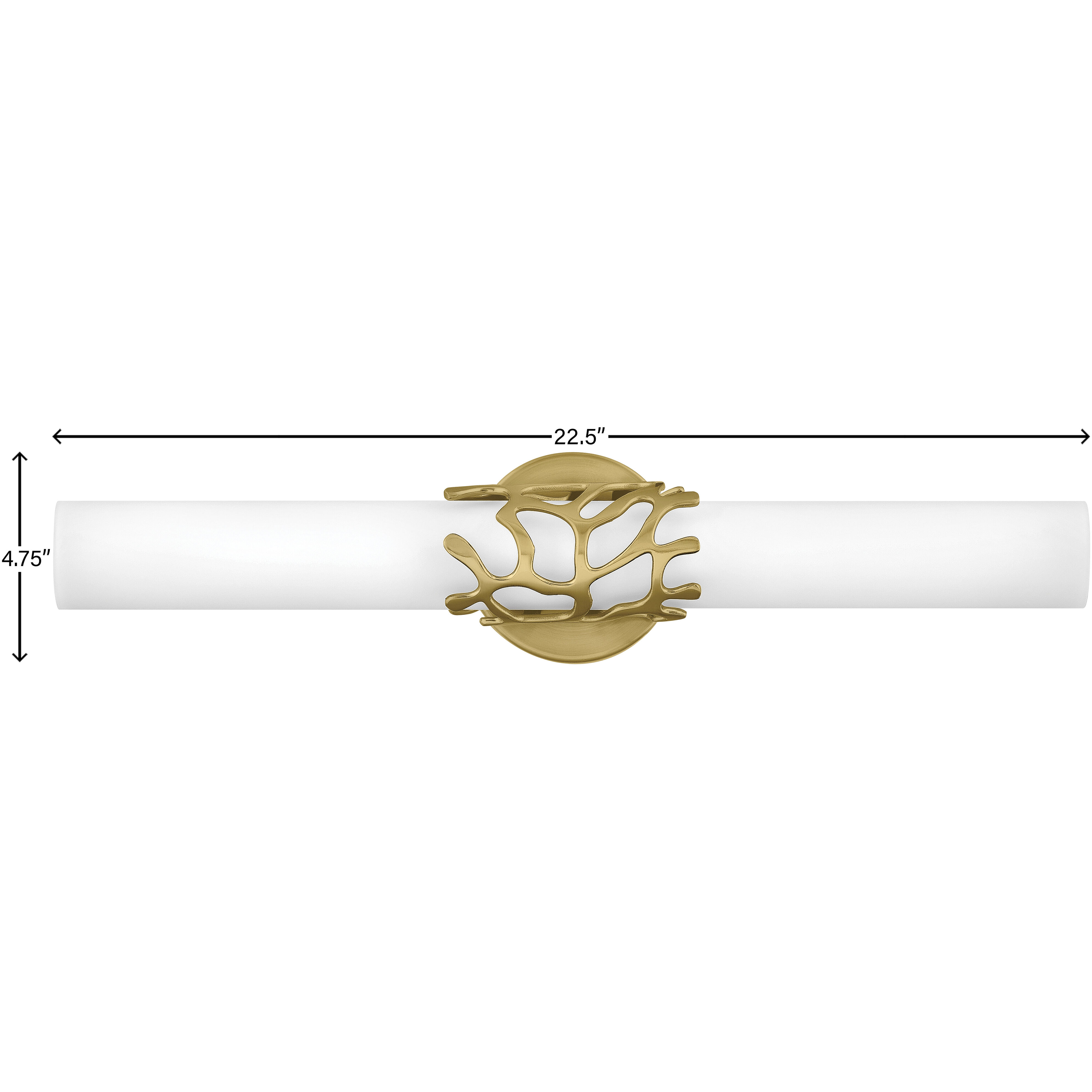 Lyra LED 23 inch Lacquered Brass Vanity Light Wall Light, Vertical