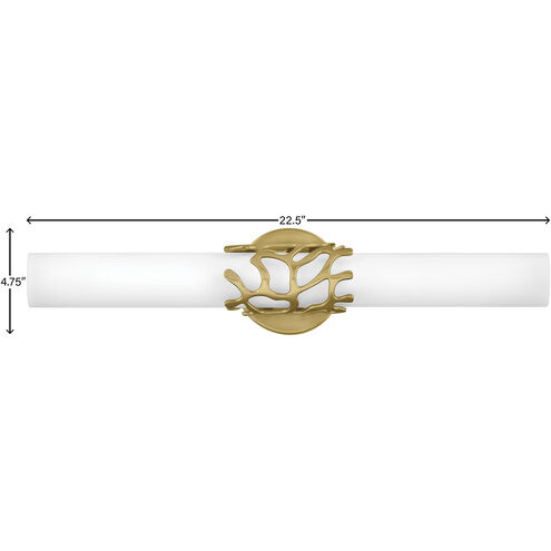 Lyra LED 23 inch Lacquered Brass Vanity Light Wall Light, Vertical