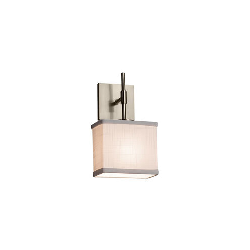 Textile LED 6.5 inch Brushed Nickel ADA Wall Sconce Wall Light in 700 Lm LED, White, Oval