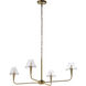 Maite 4 Light 42 inch Plated Dark Antique Brushed Brass Chandelier Ceiling Light