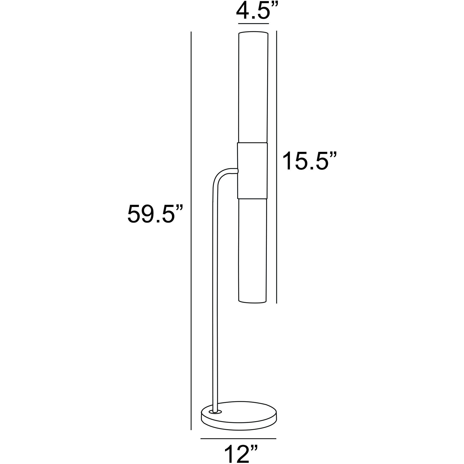 Dulance 59.5 inch 6.00 watt Black Floor Lamp Portable Light