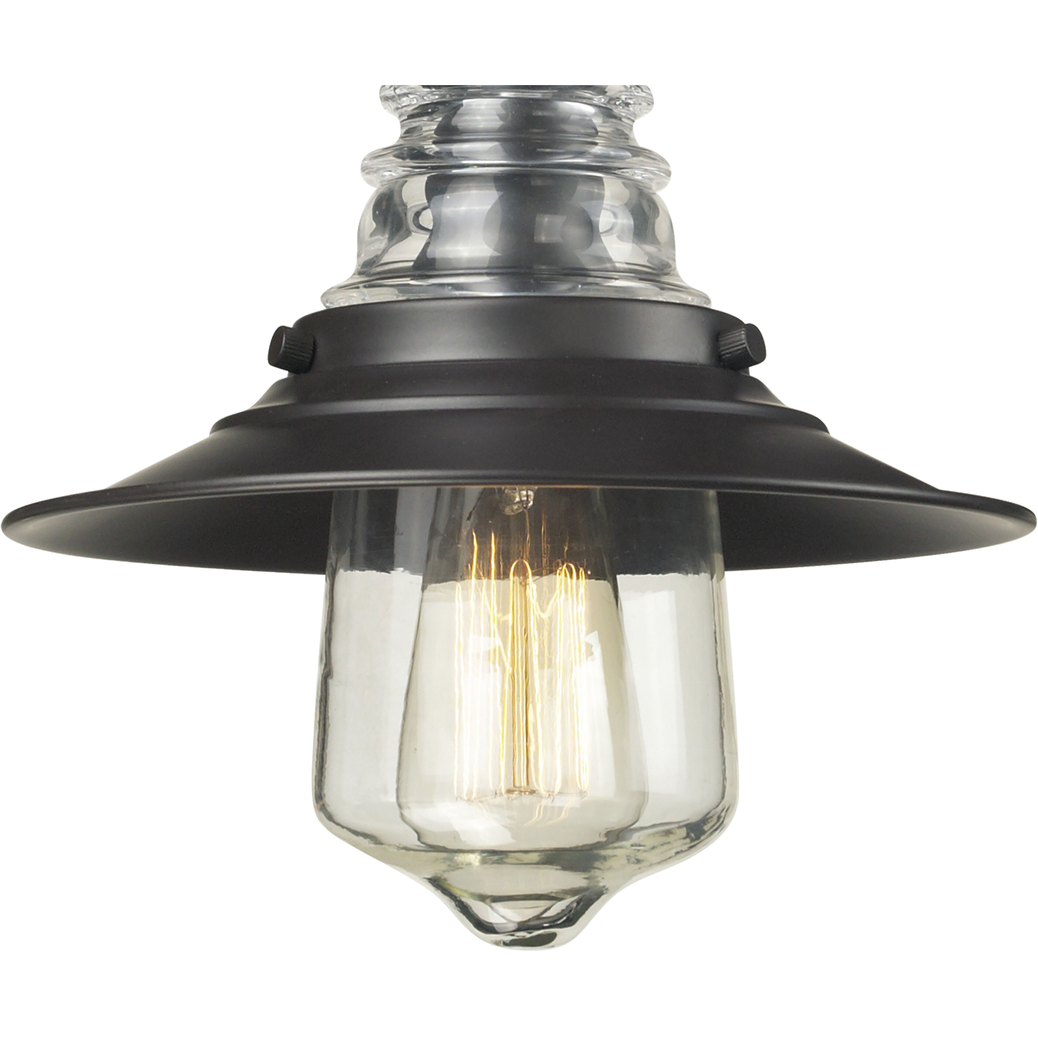 Insulator Glass Sconce Wall Light in Oil Rubbed Bronze