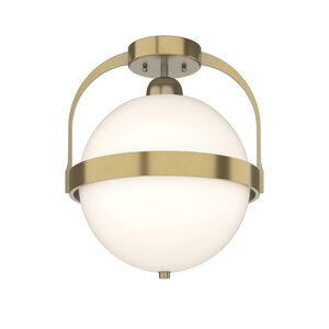 Atlas 1 Light 13.9 inch Modern Brass Semi-Flush Ceiling Light
