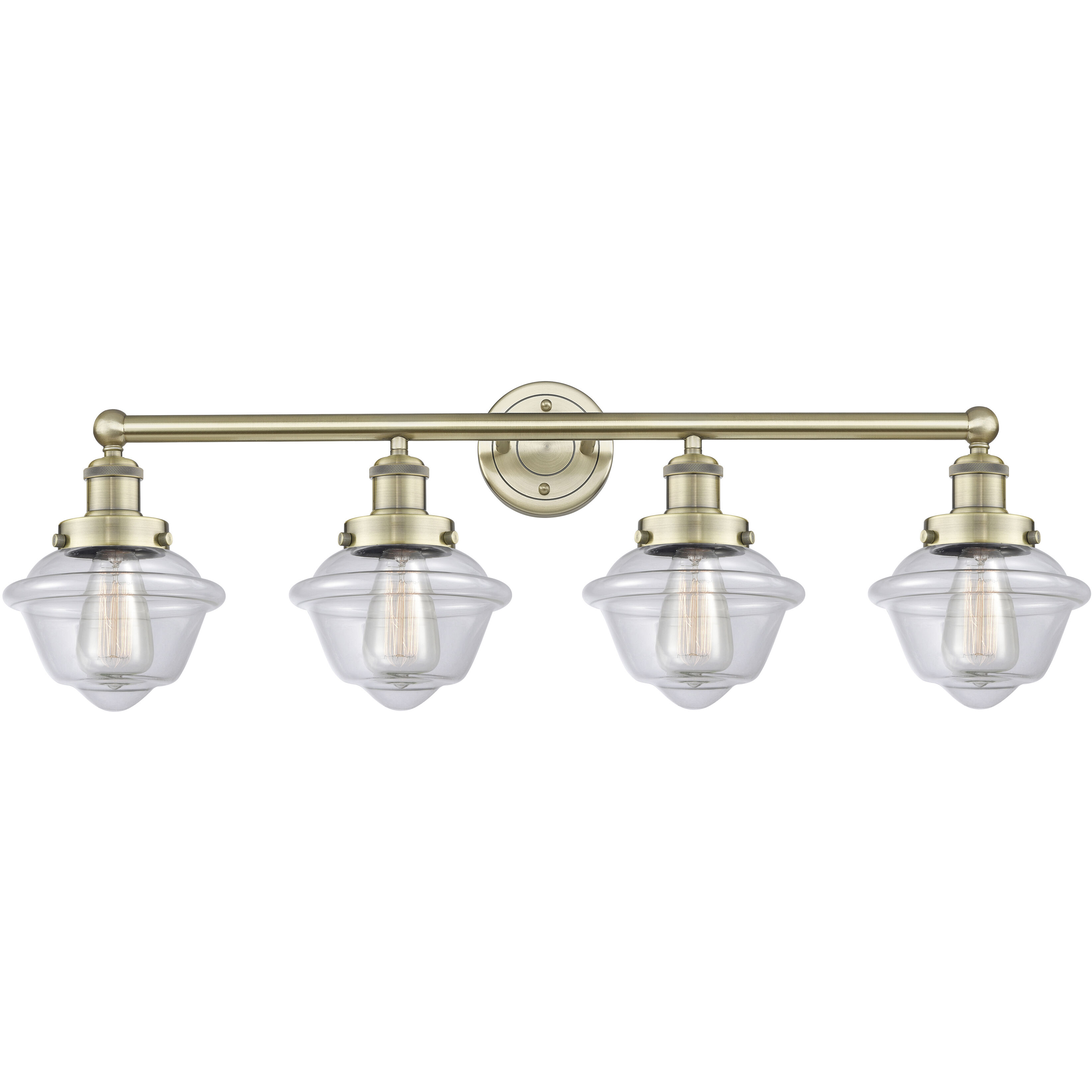 Oxford 4 Light 33.5 inch Antique Brass Bath Vanity Light Wall Light in Clear