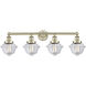 Oxford 4 Light 33.5 inch Antique Brass Bath Vanity Light Wall Light in Clear