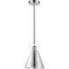 Edison Cone 1 Light 8 inch Polished Chrome Mini Pendant Ceiling Light
