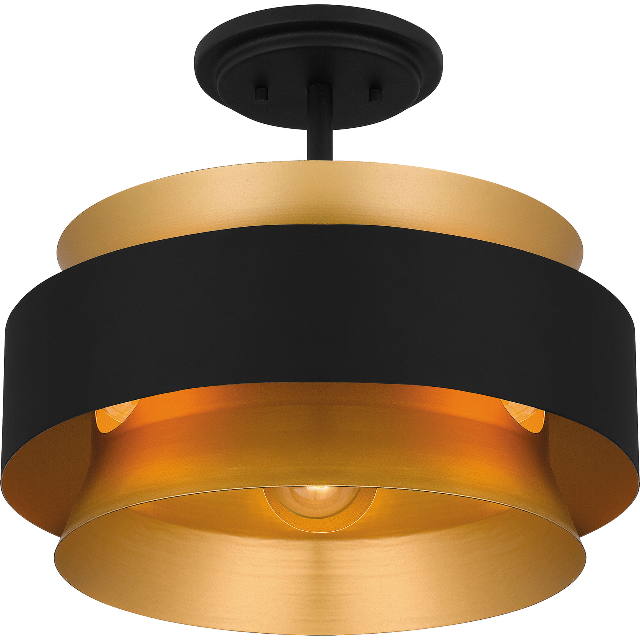 Hagley 3 Light 15 inch Earth Black Semi-Flush Mount Ceiling Light