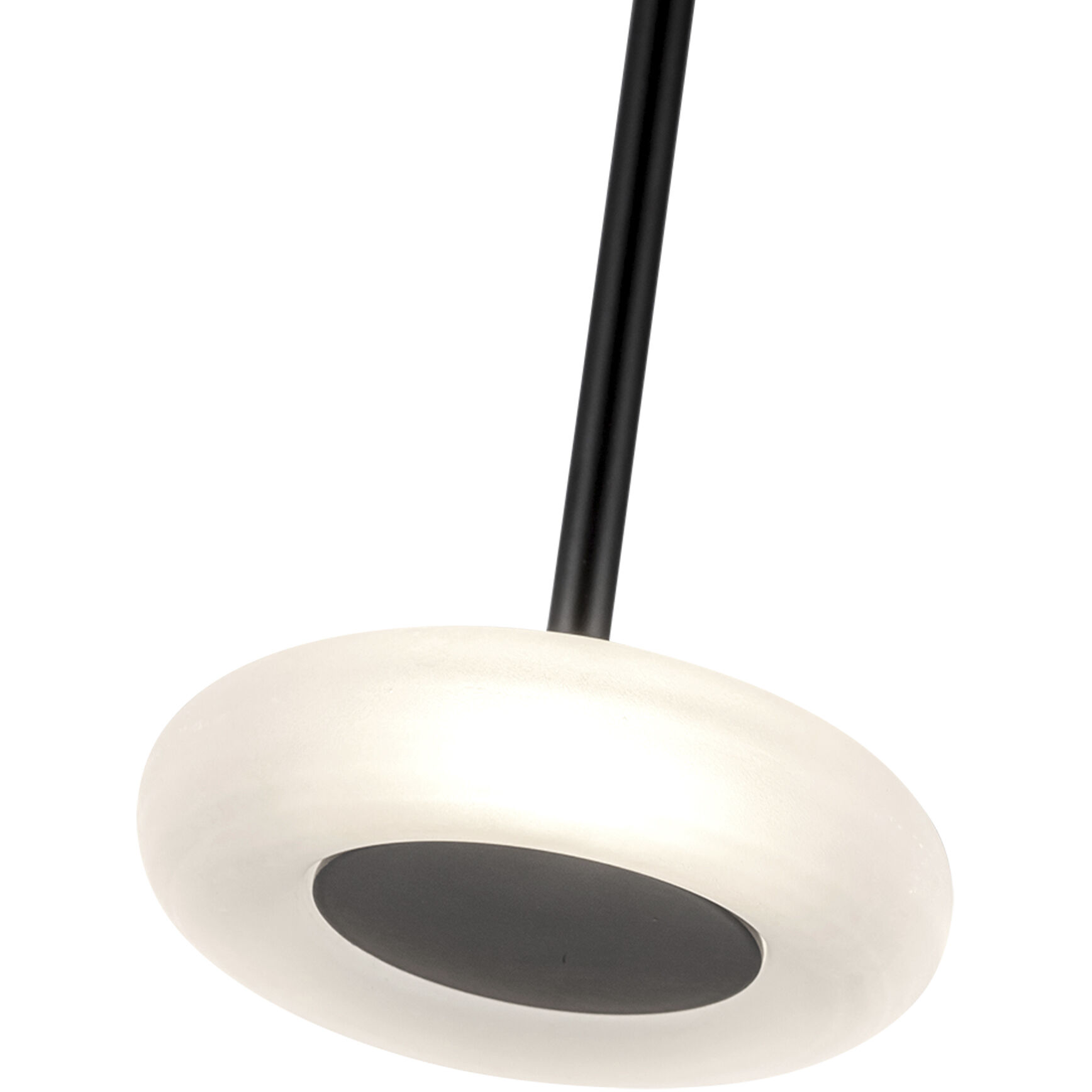 Stephord Pendant Ceiling Light in Black, Frosted Glass Shade