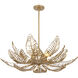 Fern 14 Light 36 inch Modern Gold Chandelier Ceiling Light