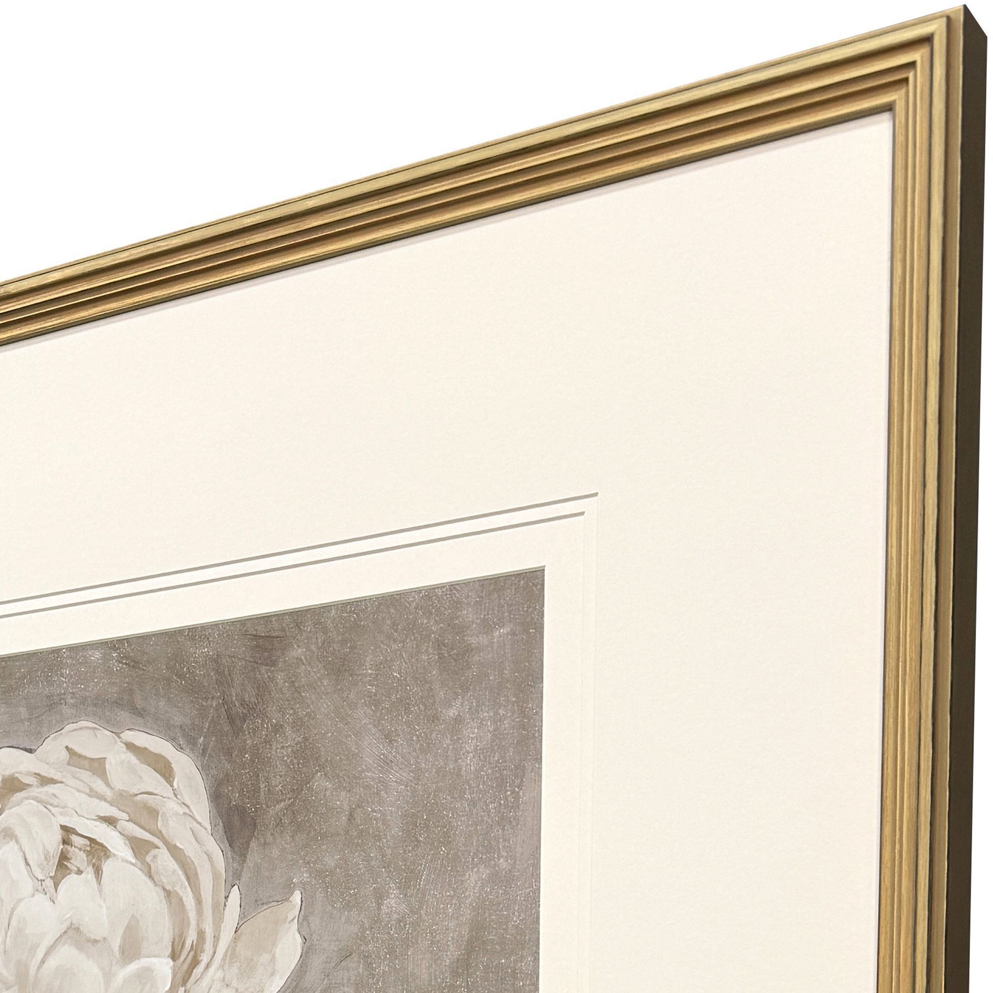 Pretty as a Peony Beige and Brown and Neutral Framed Art