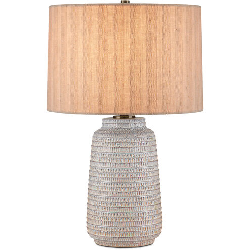 Owen 25.75 inch 150 watt Off-White/Light Brown/Antique Brass Table Lamp Portable Light