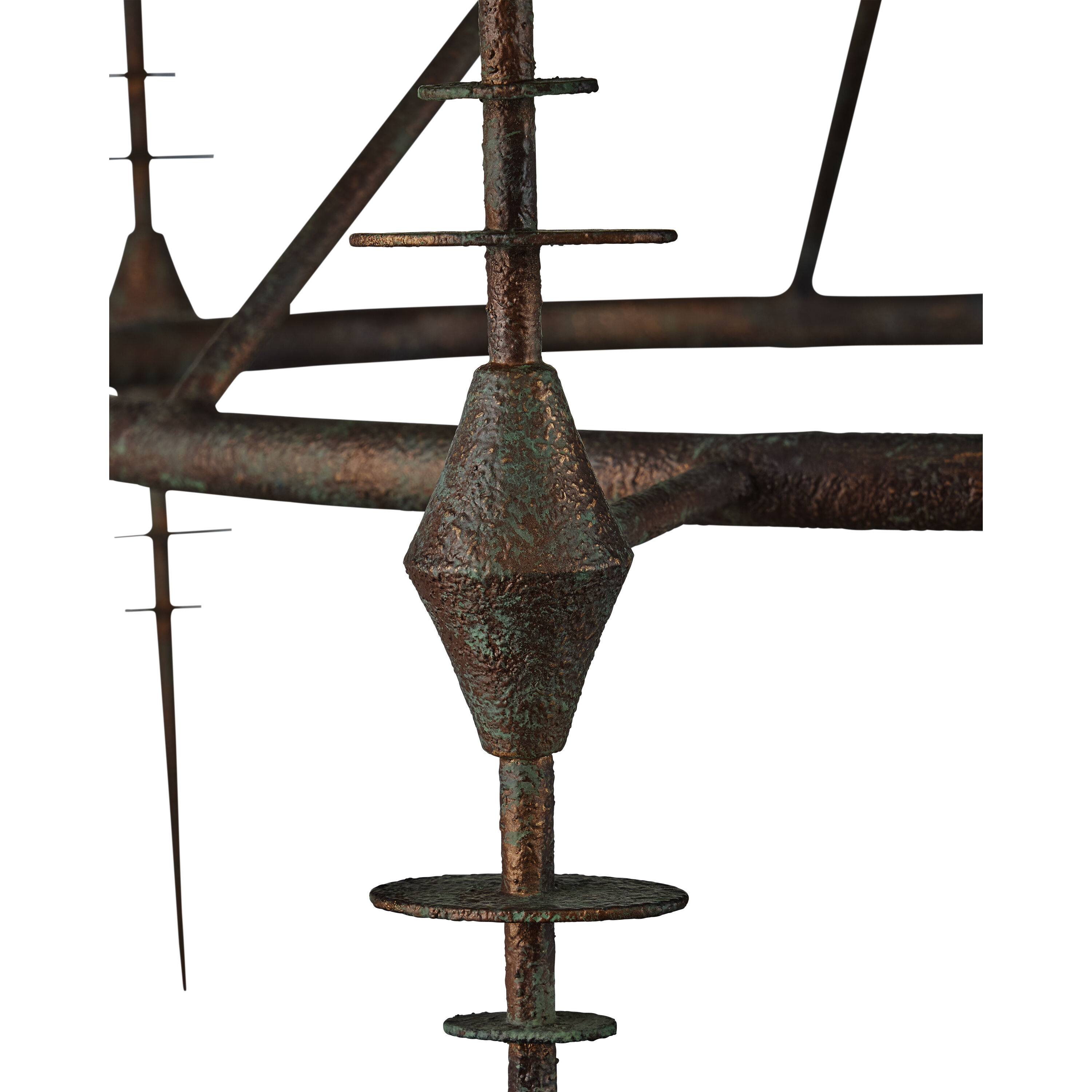 Anselm 6 Light 39.5 inch Verde Bronze/Contemporary Gold Chandelier Ceiling Light