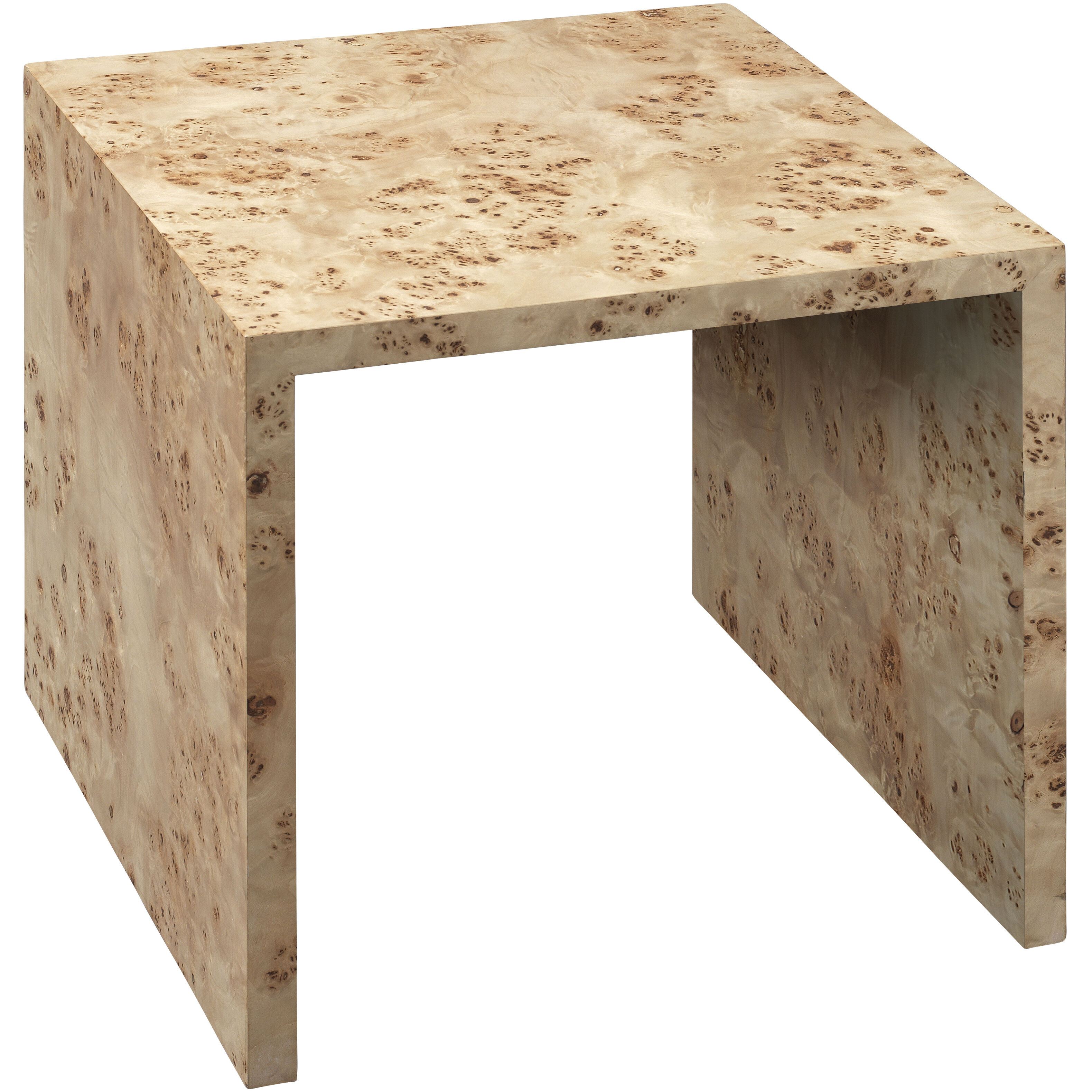 Bedford Nesting Tables in Natural Burl Wood, Set of 2
