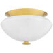 Pawtucket 2 Light 15 inch Aged Brass and Soft White Flush Mount Ceiling Light
