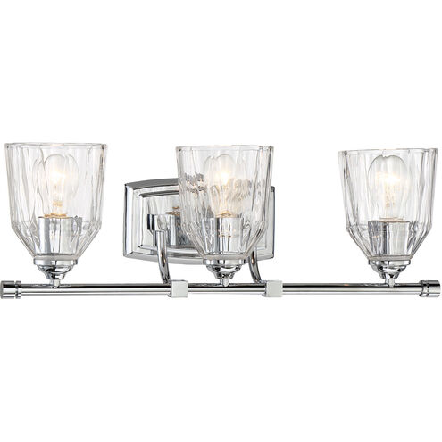 D'or 3 Light 23 inch Chrome Bath Light Wall Light