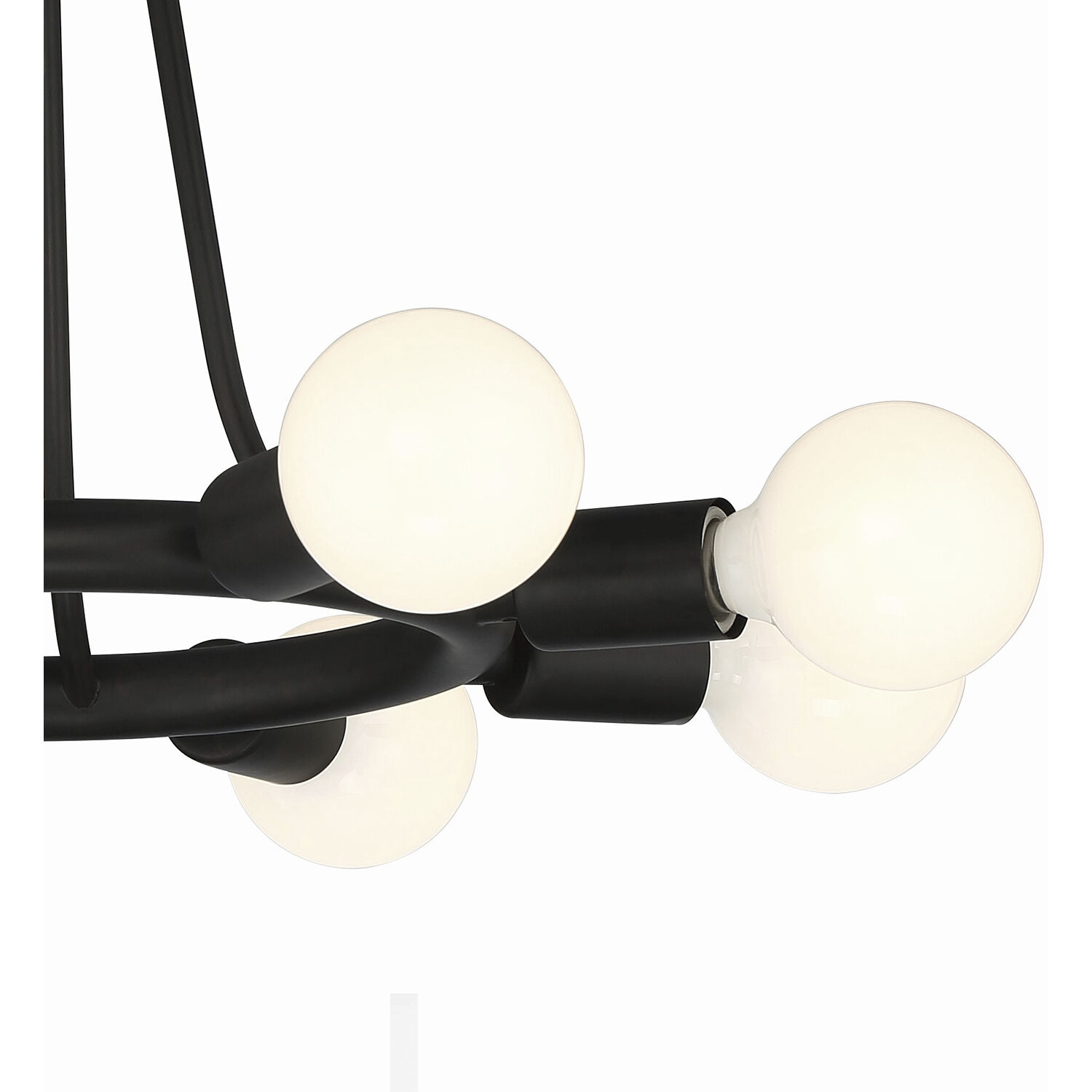 Dakota 8 Light 15 inch Black Semi Flush Ceiling Light