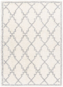 Deluxe Shag 108 X 79 inch Off-White Rug in 7 x 9, Rectangle