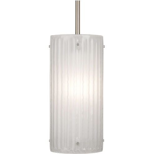 Textured Glass 1 Light 5.7 inch Graphite Pendant Ceiling Light in Adjustable Cord, Frosted Granite