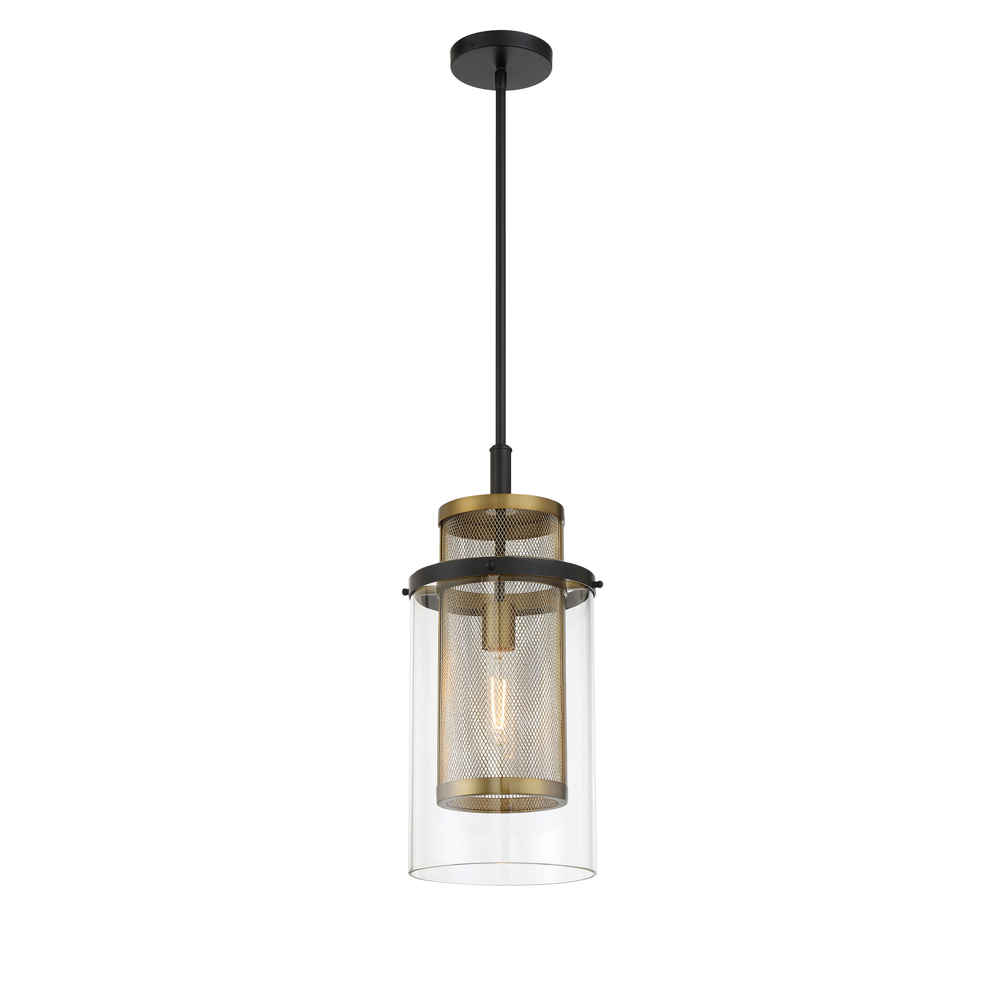 Soho 1 Light 9.5 inch Coal And Soft Brass Mini Pendant Ceiling Light